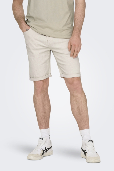 Only & Sons onsply ecru 9296 azg dnm shorts