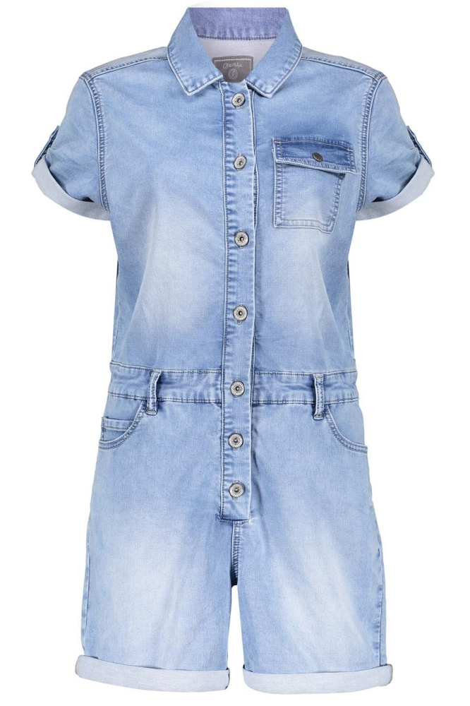 DENIM JUMPSUIT SHORT 41336 10 000833 - stone marble denim