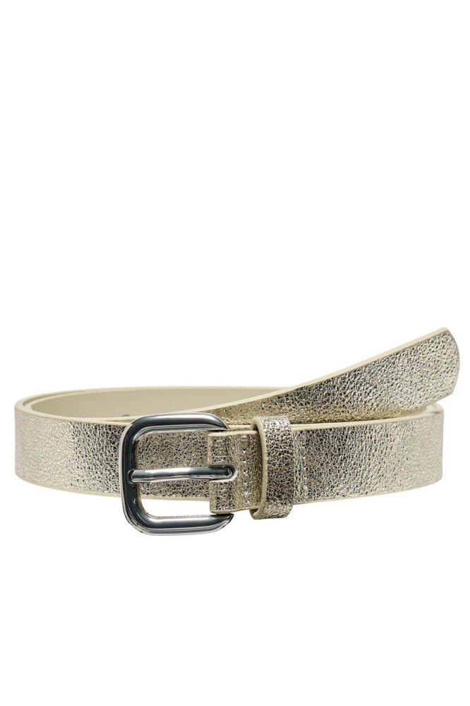 ONLMADELINE SHINY PU JEANS BELT ACC 15308304 Gold Colour/Silver met