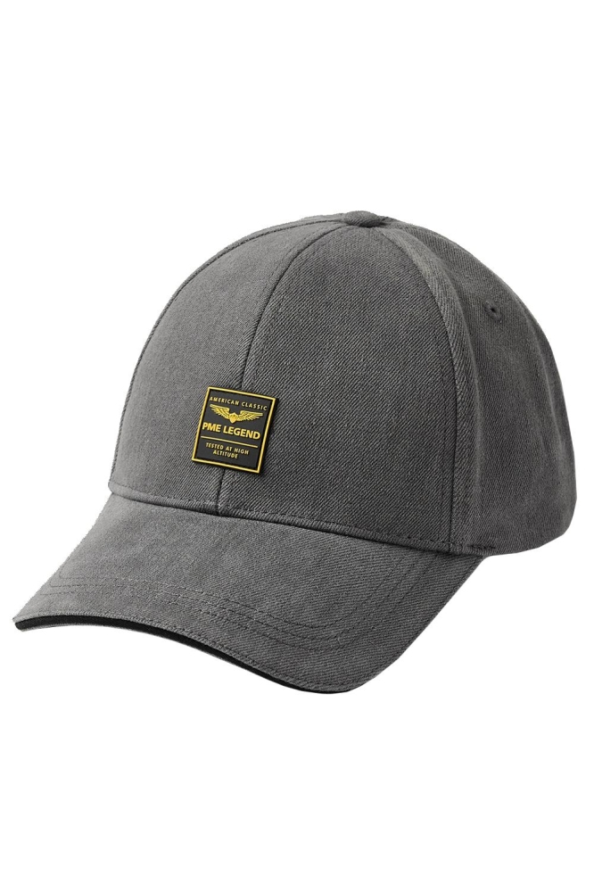 DENIM CAP WITH RUBBER BADGE PAC2308907 GREY DENIM