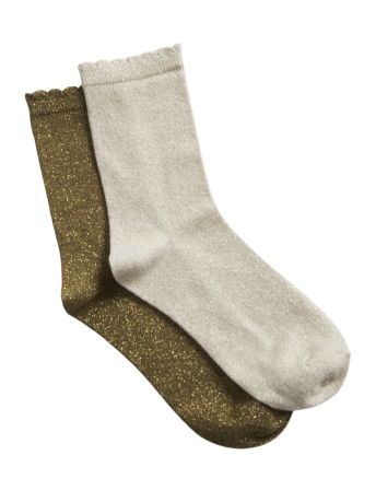 Vila Accessoire VISARINA GLITTER 2-PACK SOCKS/EF/LS 14100530 GOTHIC OLIVE/BIRCH