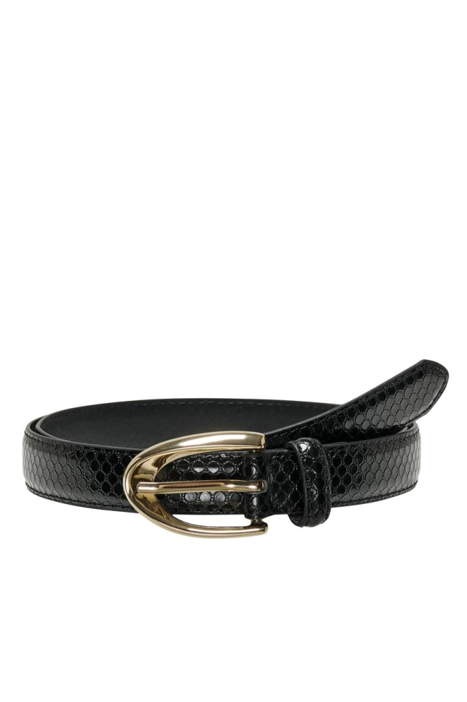 ONLMILLIE SNAKE PU JEANS BELT ACC 15328061 BLACK/LIGHT GOLD