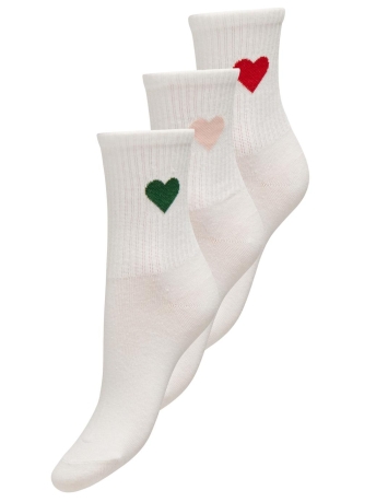 Only Accessoire ONLTALIA TENNIS SOCK 3-PACK ACC 15327452 CLOUD DANCER/HEART