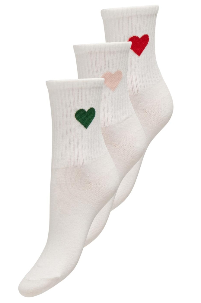 ONLTALIA TENNIS SOCK 3-PACK ACC 15327452 CLOUD DANCER/HEART