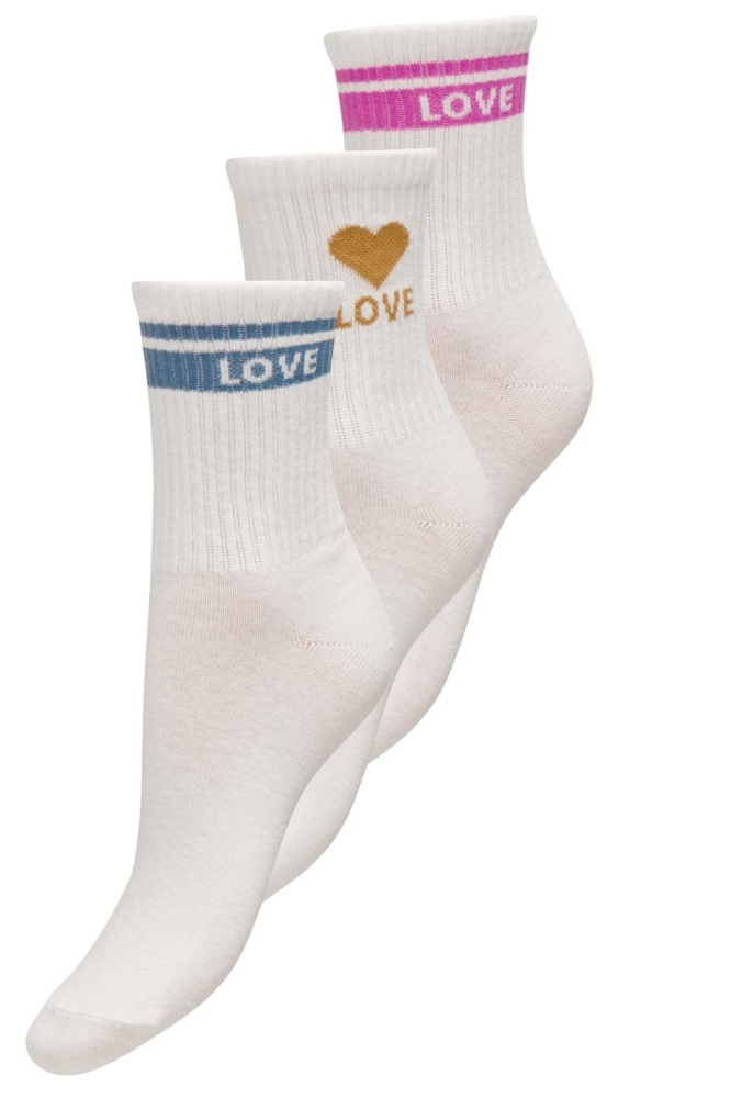 ONLTALIA TENNIS SOCK 3-PACK ACC 15327452 GOLD COLOUR/LOVE