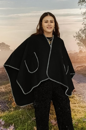 Pieces Vest PCNADJA PONCHO BC 17152351 Black