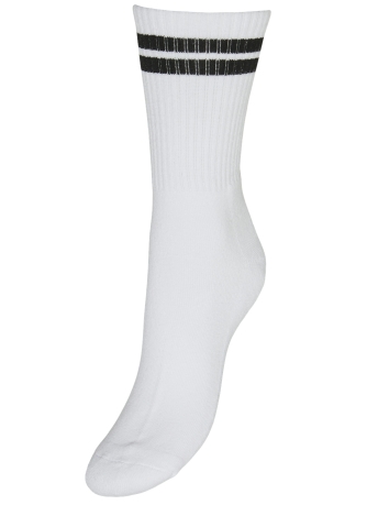 Vero Moda Accessoire VMMEL STRIPE SPORTY SOCKS NOOS 10282770 SNOW WHITE/BLACK