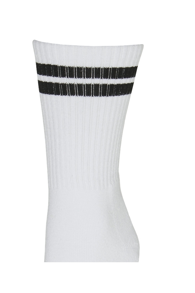 VMMEL STRIPE SPORTY SOCKS NOOS 10282770 SNOW WHITE/BLACK