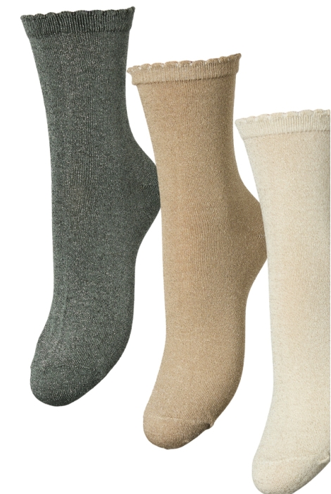 Pieces pcsebby glitter long 3-pack socks n