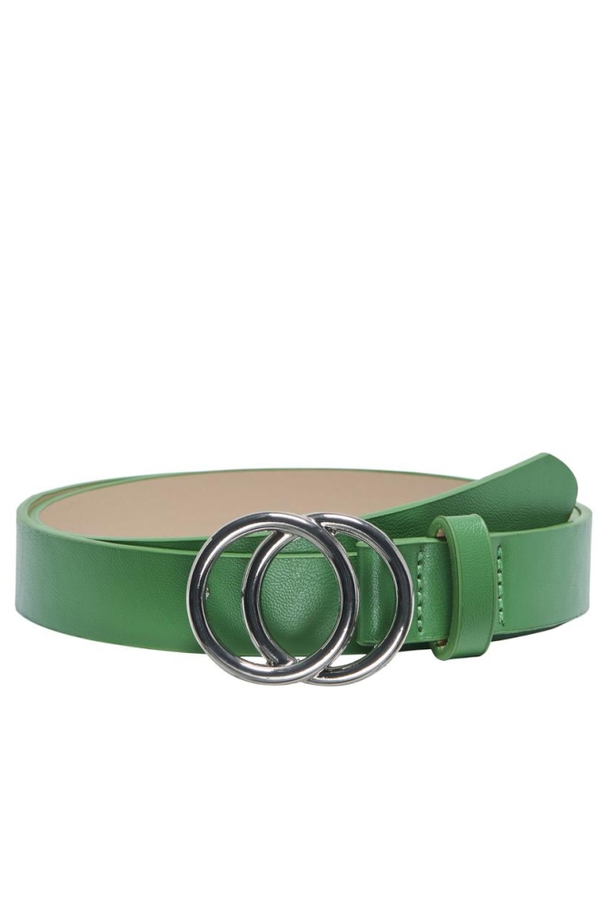 ONLRASMI FAUX LEATHER JEANS BELT NO 15185213 Green Bee/SHINY SILVER