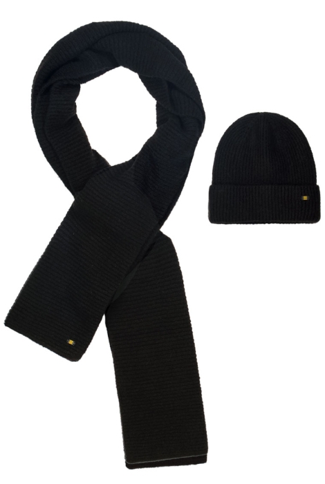 NO-EXCESS beenie + scarf rib knit set