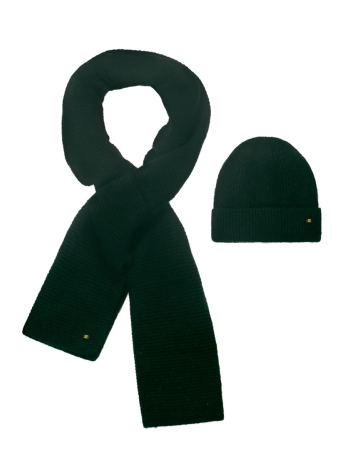 NO-EXCESS Accessoire RIB KNIT BEANIE AND SCARF SET 25950902 052 DARK GREEN