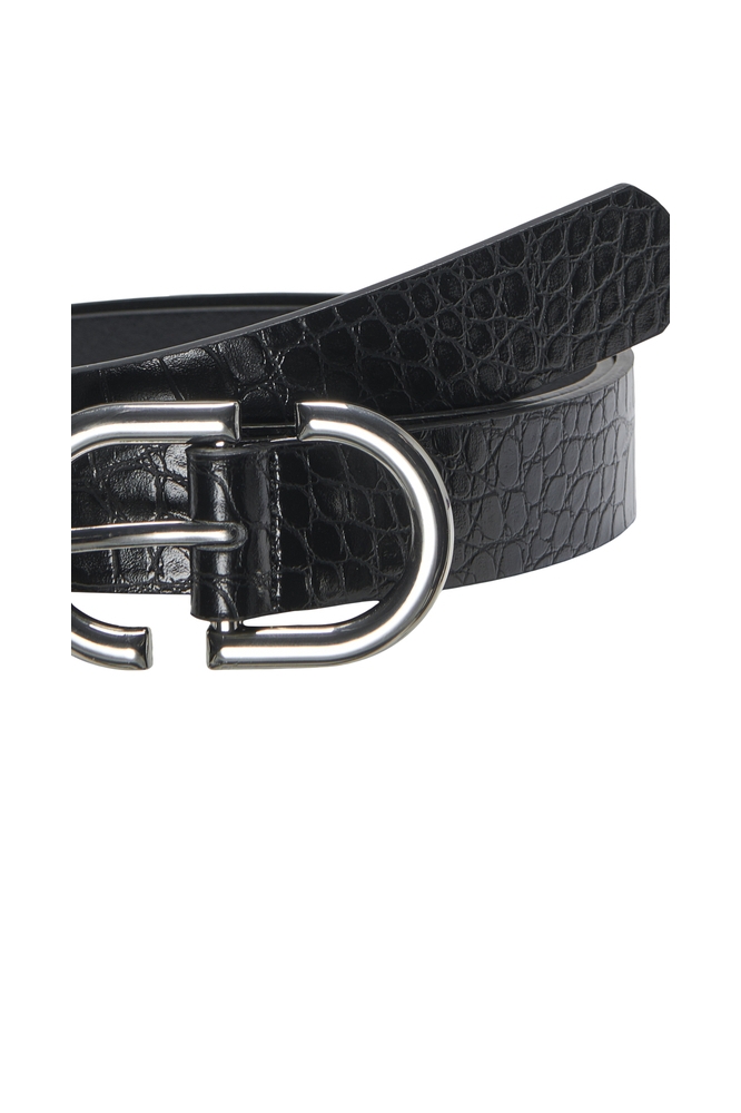 ONLSYLVIE CROCO PU JEANS BELT ACC 15328056 BLACK/SILVER