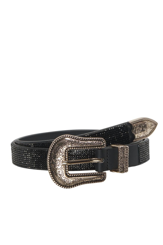 ONLPHOEBE GLITTER PU JEANS BELT ACC 15330132 Black/BLACK STON