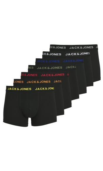 JACBASIC TRUNKS 7 PACK NOOS 12165587 BLACK/BLACK