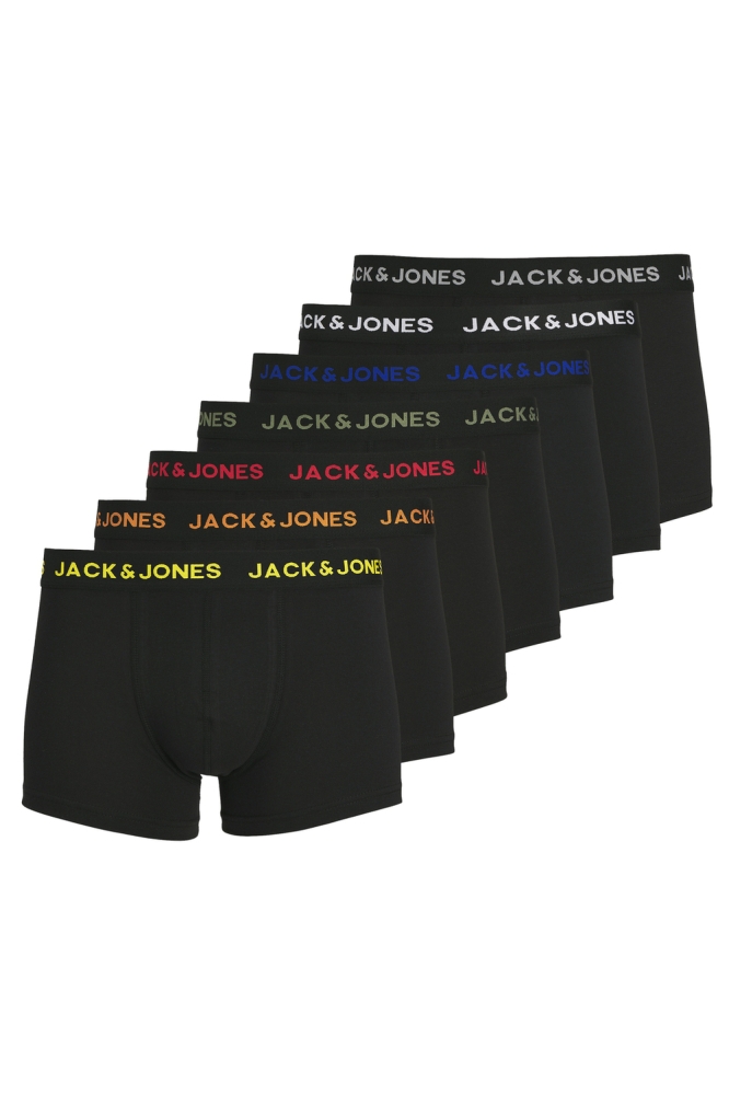 JACBASIC TRUNKS 7 PACK NOOS 12165587 BLACK/BLACK