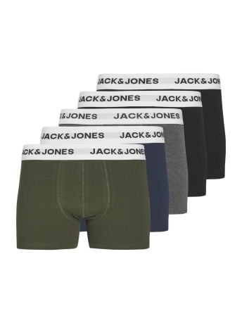 Jack & Jones Junior Ondergoed JACBASIC WHITE WB TRUNKS 5 PACK NOO 12222967 Black