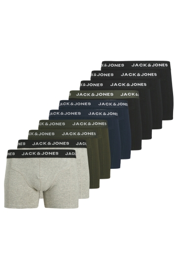 Jack & Jones Ondergoed JACBENJA SOLID TRUNKS 10 PACK STYD 12285468 BLACK/BLACK BI