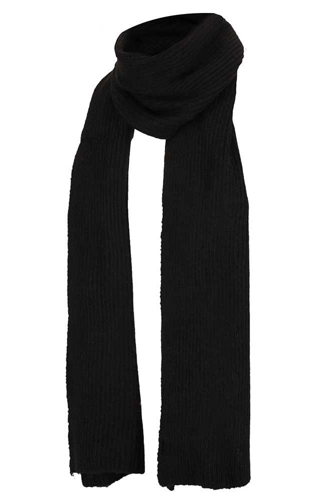 KNIT SCARF 000430 00043 BLACK MELANGE