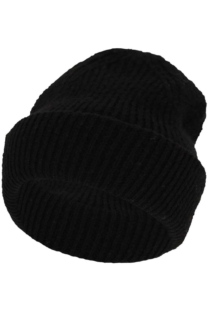 KNIT HAT 000436 00043 BLACK MELANGE