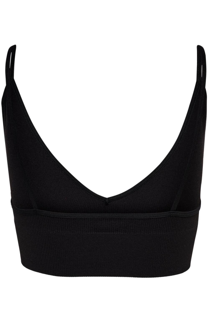 ONLVICKY RIB SEAMLESS V-NECK TOP NOOS 15201539 BLACK