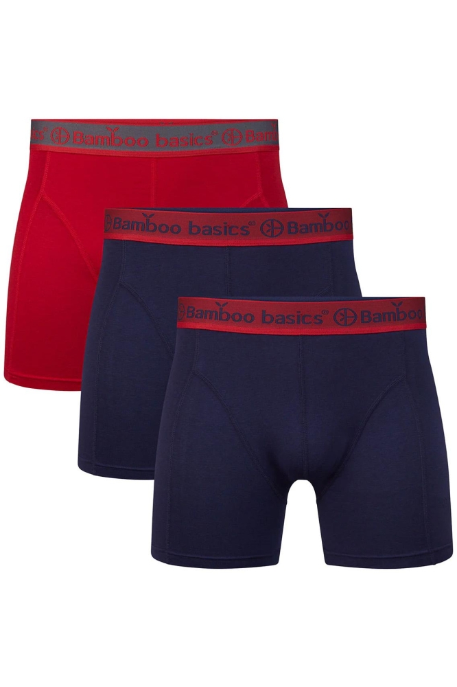 MENS BB KNITTED BOXERSHORTS 3P RICO 019 RED/NAVY/NAVY