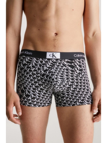 Calvin Klein Ondergoed TRUNK 3PK 000NB3528E JGN BLK/GREY HTHR/WARPED LOGO PRT BL