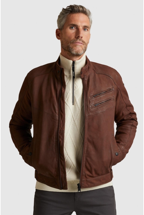 Vanguard short jacket sheep veg leather