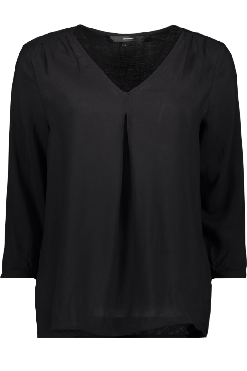 vmeva 3/4 vneck top ga color 10228463 vero moda blouse black