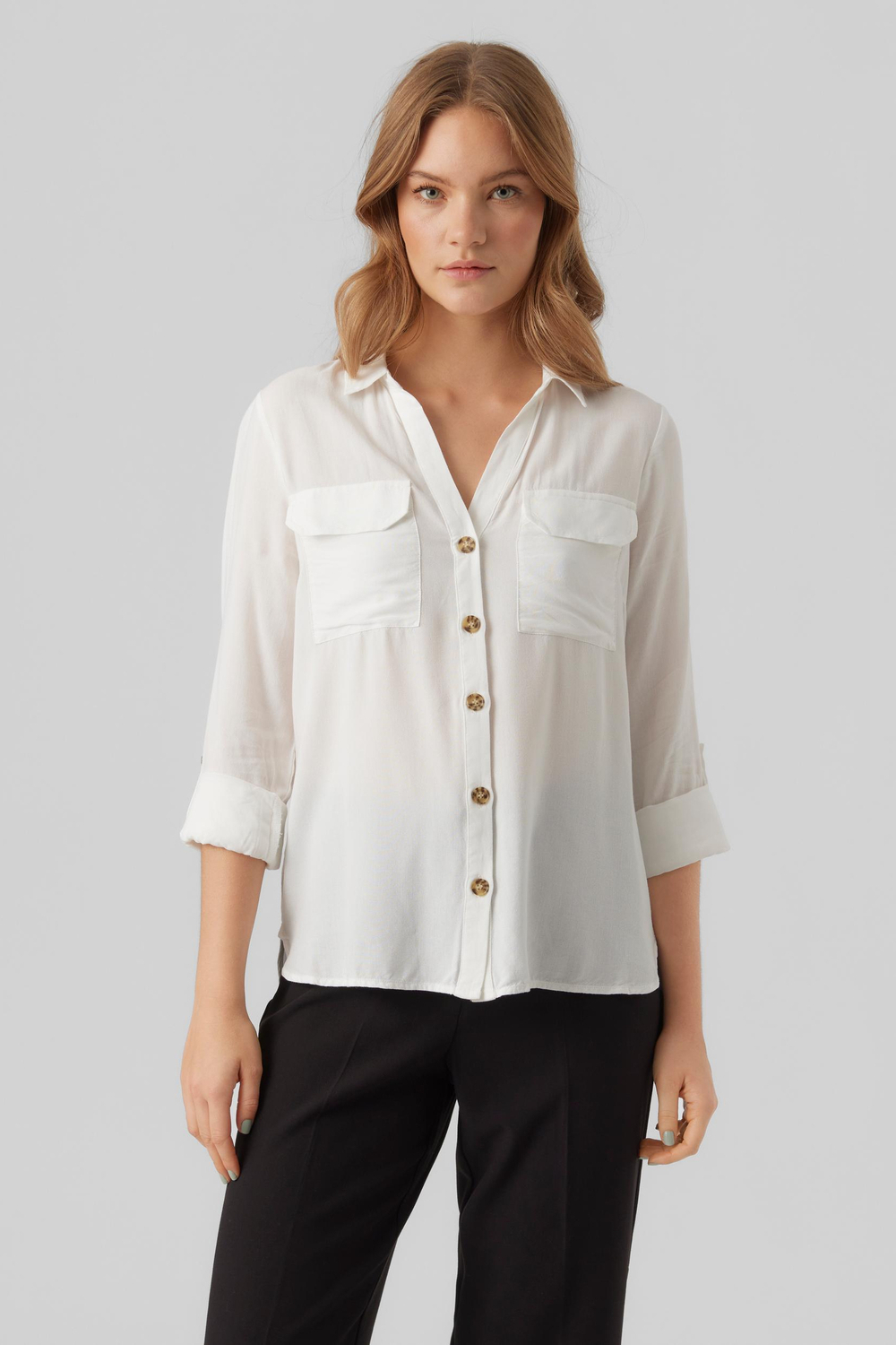 white shirt vero snow blouse vmbumpy 10275283 moda noos new l/s