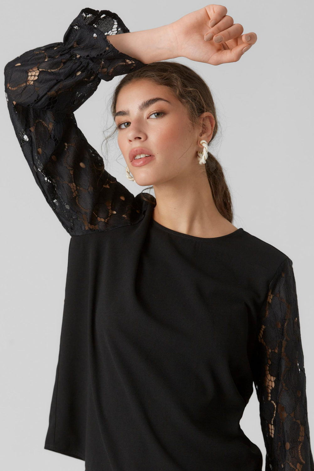 vmseja ls lace top wvn pa 10295889 vero moda blouse black