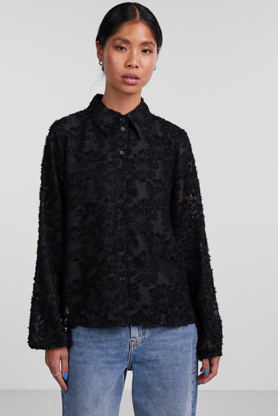 pcfina ls shirt 17145388 pieces blouse black