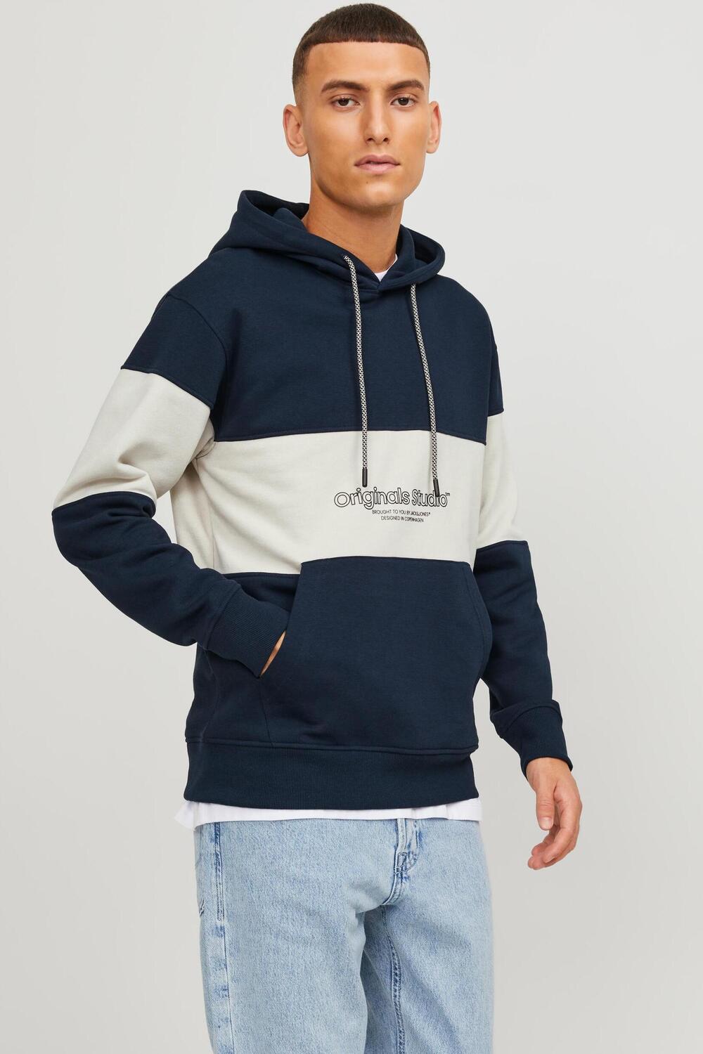 jorlakewood sweat hood bf ln 12246802 jack & jones sweater sky