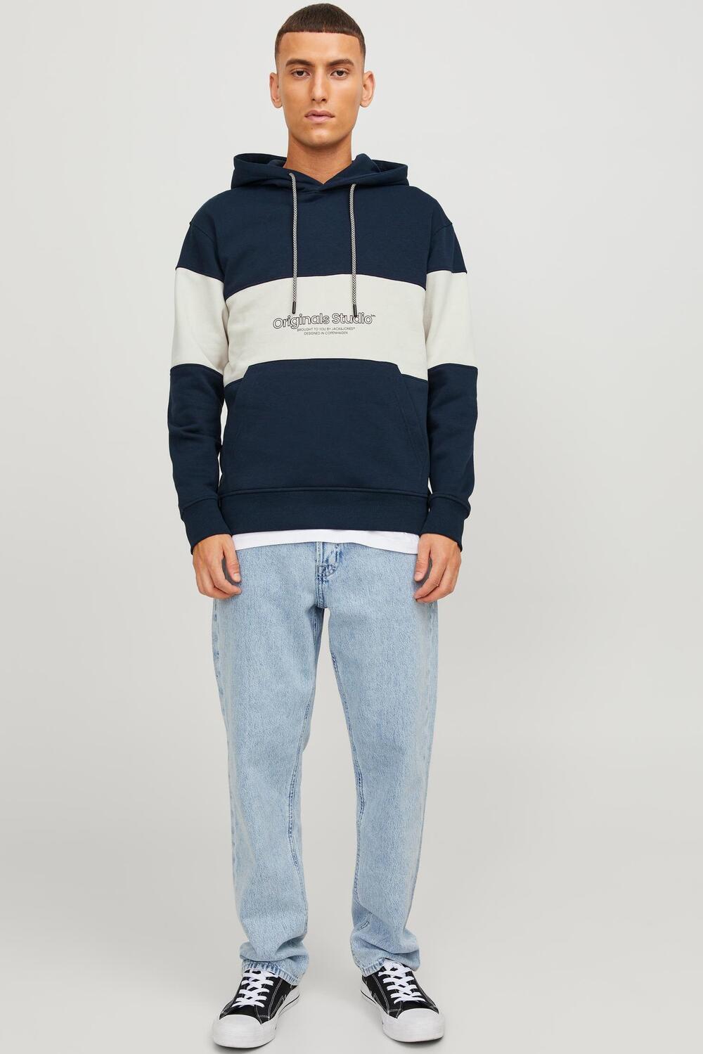 jorlakewood sweat hood bf ln 12246802 jack & jones sweater sky