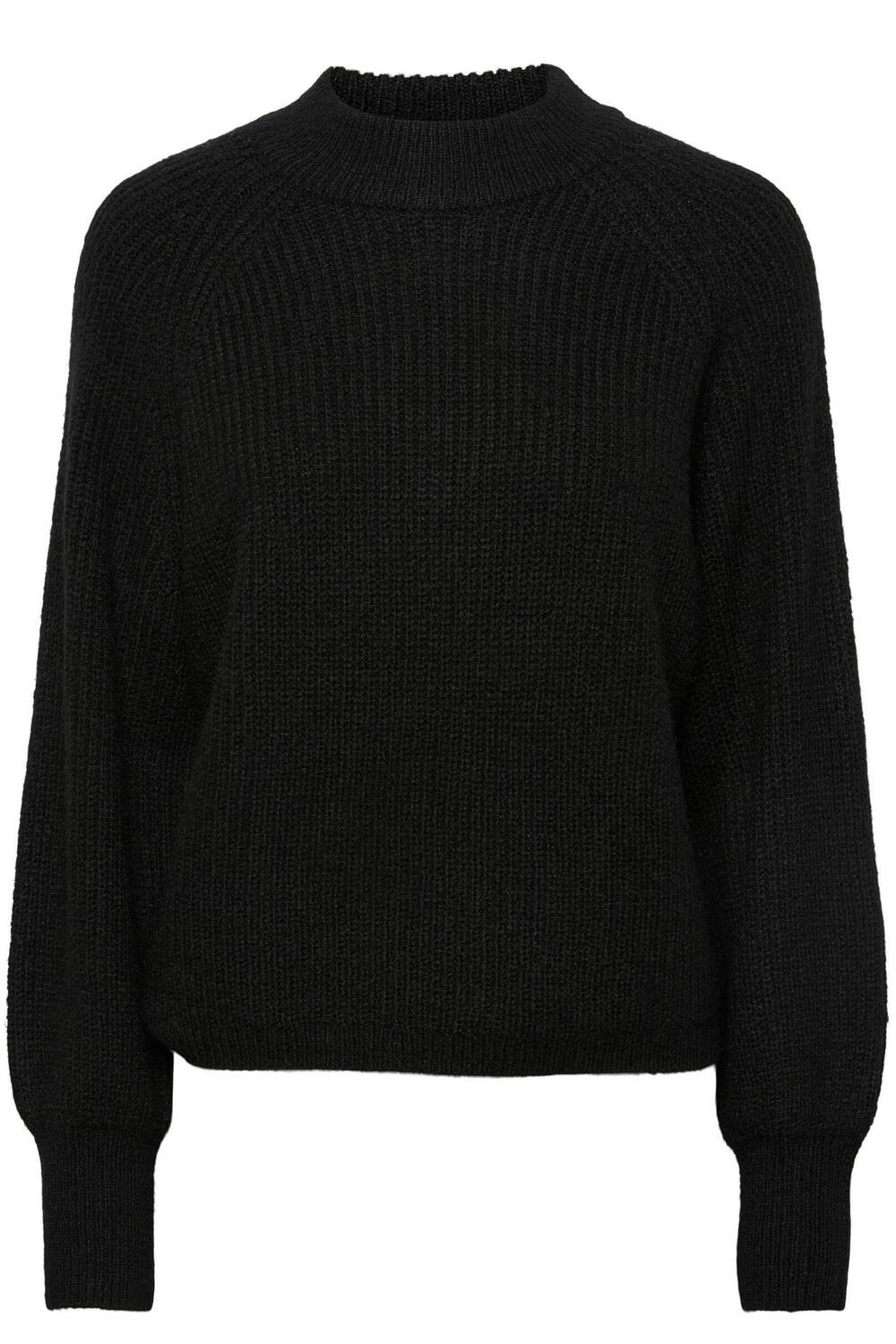 pcnatalee ls o-neck knit noos bc 17139855 pieces trui black