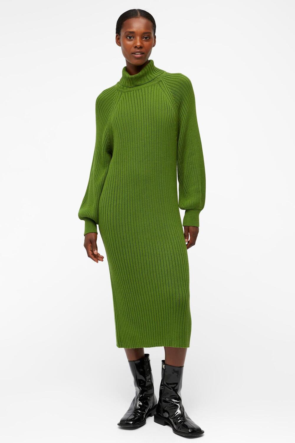objline l/s knit dress 23040386 artichoke rep object green jurk